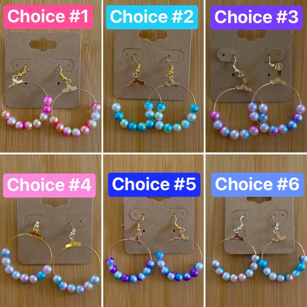 Handmade Gradient Mermaid Imitation Pearl Beaded Earrings (CHOOSE YOUR COLORS)